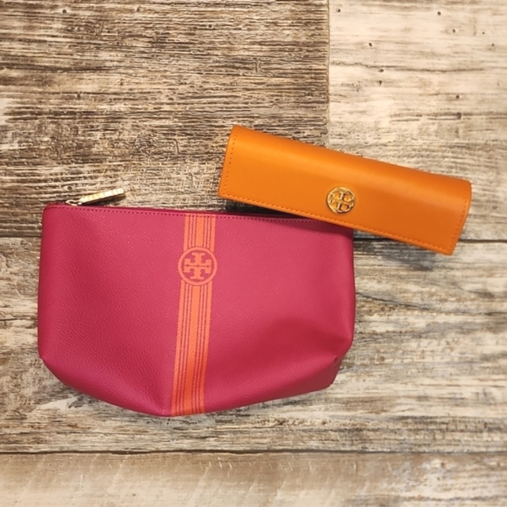 Tory Burch Pink and Orange Accessory Set